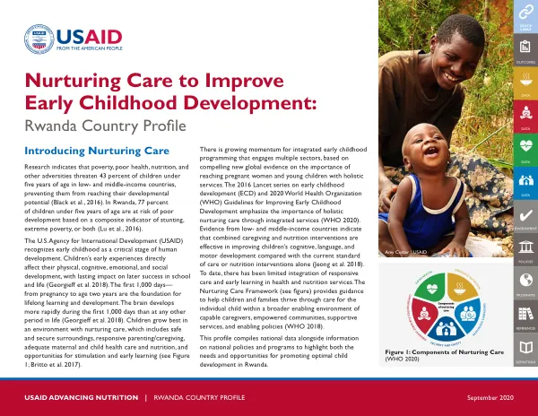 Nurturing Care for Early Childhood Development: Rwanda Country Profile (September 2020)