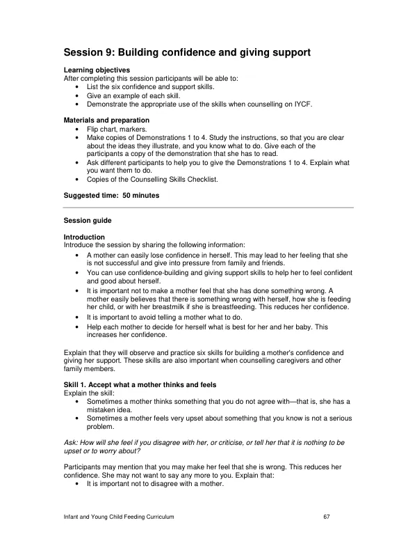 Lesotho Infant and Young Child Feeding Curriculum Part 2