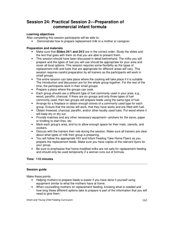 Lesotho Infant and Young Child Feeding Curriculum Part 4