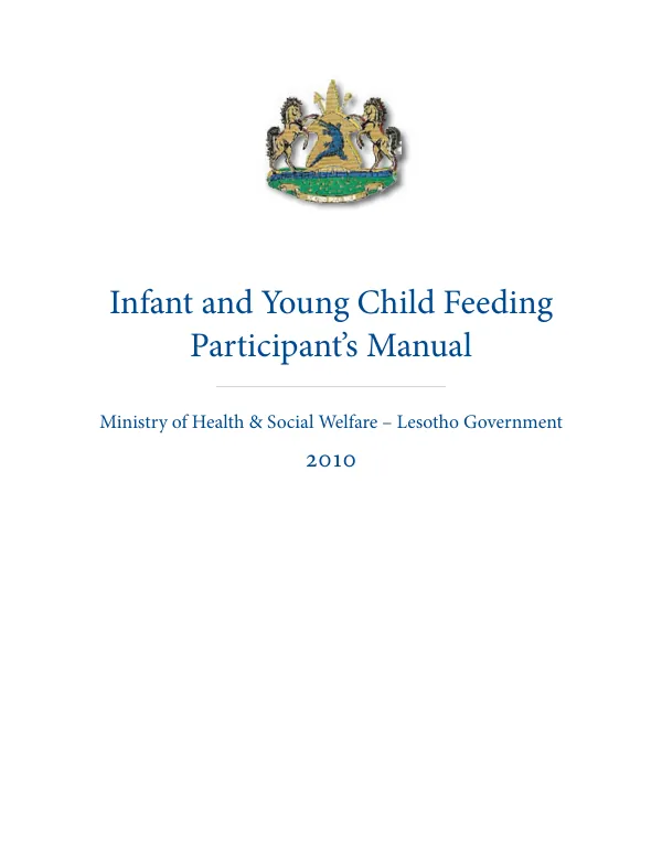 Lesotho Infant and Young Child Feeding Participant Manual Part 1