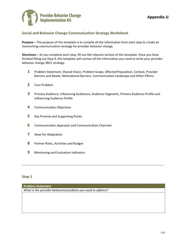 Provider Behavior Change Templates and Resources