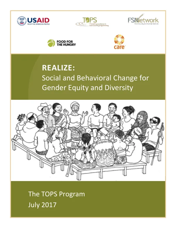 REALIZE: Social and Behavioral Change for Gender Equity and Diversity