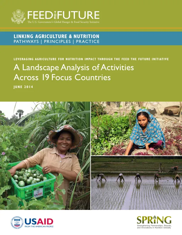 SPRING Report: Leveraging Agriculture for Nutritional Impact through Feed the Future Initiative - Landscape Analysis Across 19 Countries
