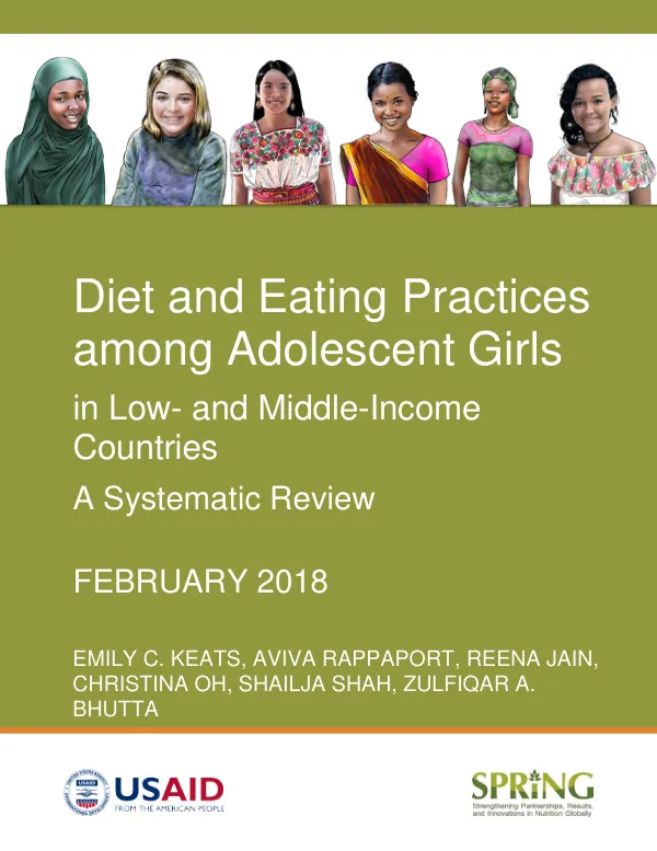 Diet and Eating Practices among Adolescent Girls in Low- and Middle-Income Countries: A Systemic Review
