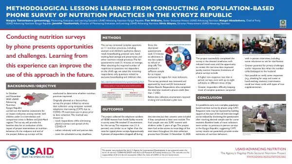 Methodological Lessons from a Phone Survey on Nutrition Practices in the Kyrgyz Republic (July 2021)
