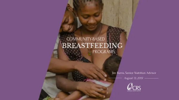 Community-Based Breastfeeding Programs (August 13, 2019)