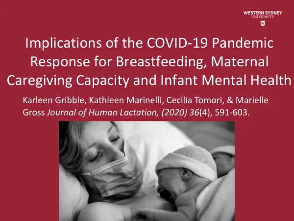 COVID-19's Impact on Breastfeeding, Maternal Care, and Infant Mental Health: Re-engineering Postnatal Care