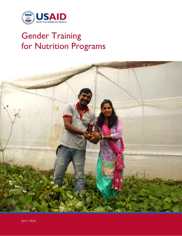 USAID Advancing Nutrition Gender Training Guide
