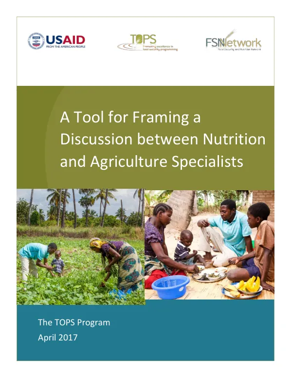 Tool for Framing Agriculture-Nutrition Discussion