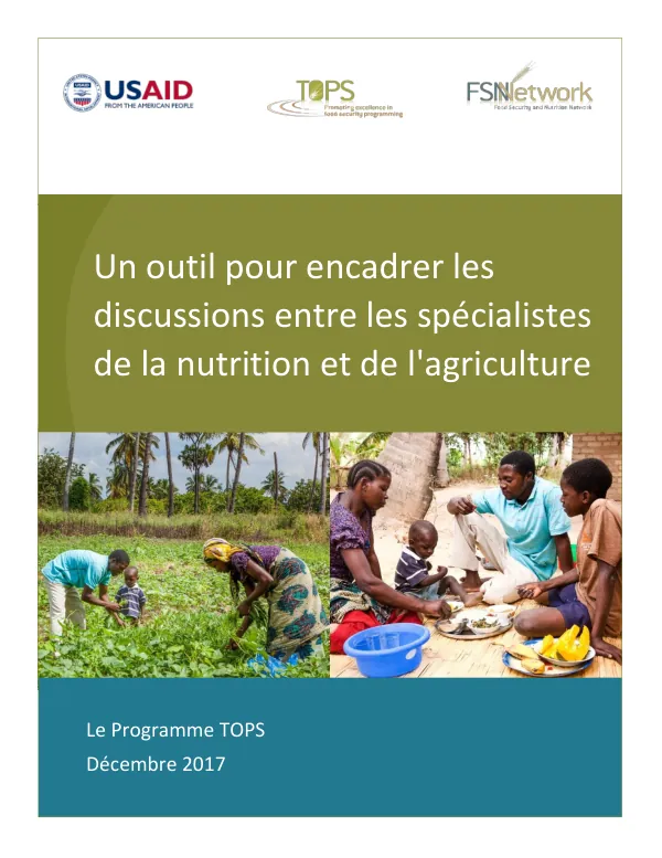 Tool for Framing Agriculture-Nutrition Discussion
