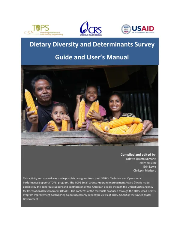 Dietary Diversity and Determinants Survey (DDDS) User Manual