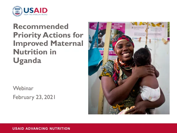 Webinar: Maternal Nutrition Priorities in Uganda