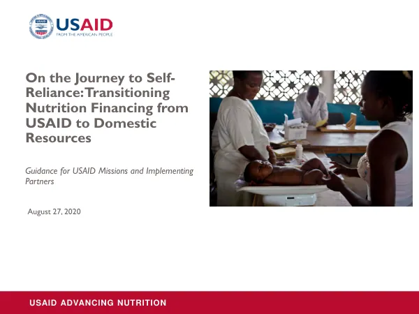 USAID Nutrition Financing Transition to Domestic Resources Webinar (August 27, 2020)