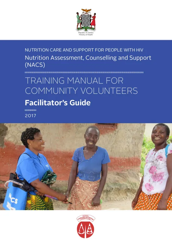 Zambia Community NACS Training Facilitator Guide: Nutrition Care and Support for People Living with HIV