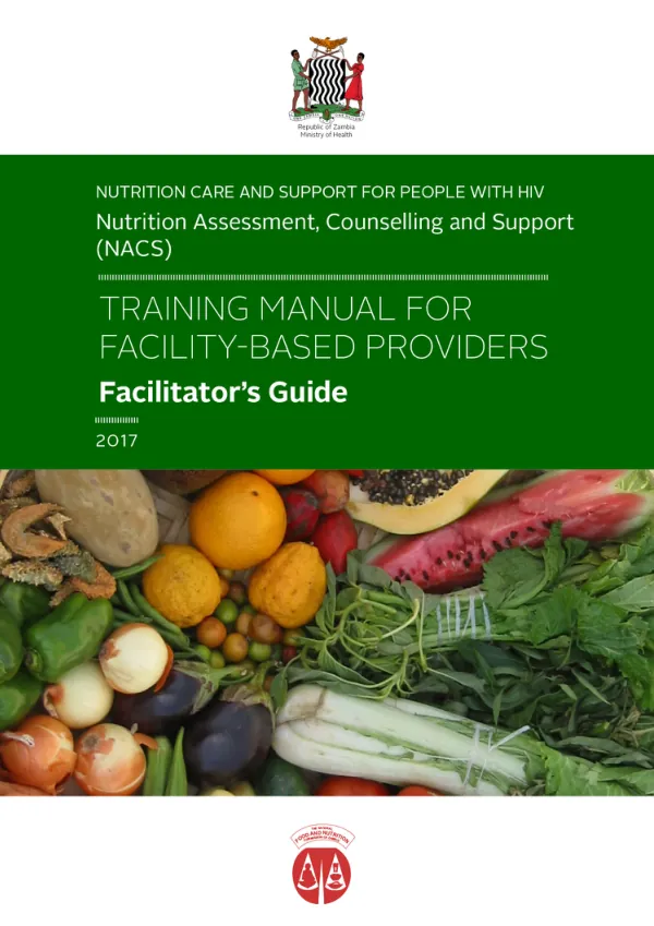 Zambia NACS Training Facilitator Guide: Nutrition Care and Support for People Living with HIV