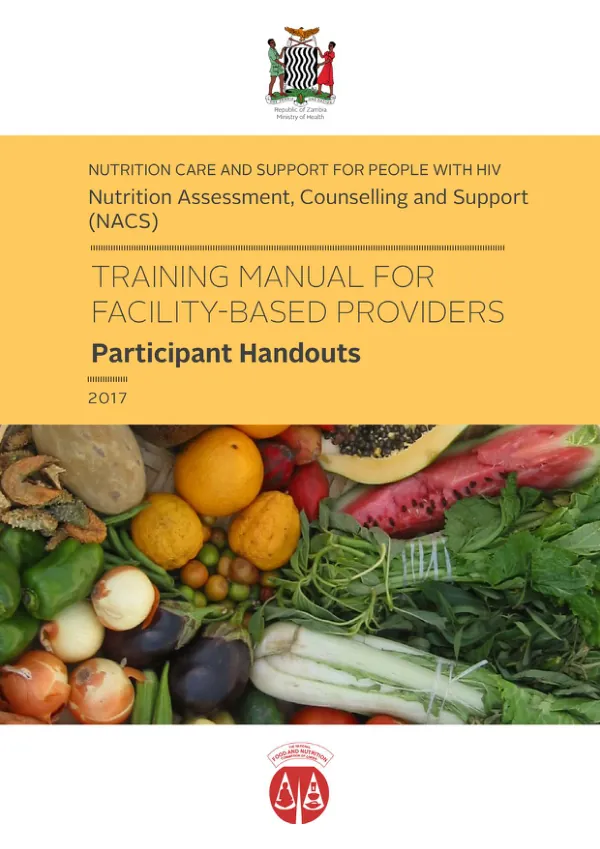 Zambia Facility NACS Training Manual: Participant's Handouts (2017)