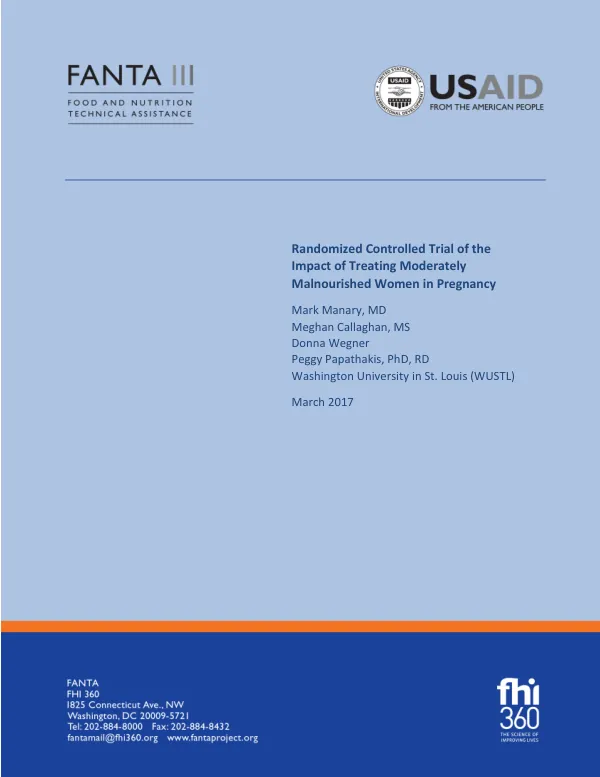 Randomized Controlled Trial on Treating Moderately Malnourished Pregnant Women