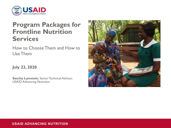 Program Packages for Frontline Nutrition Services Presentations