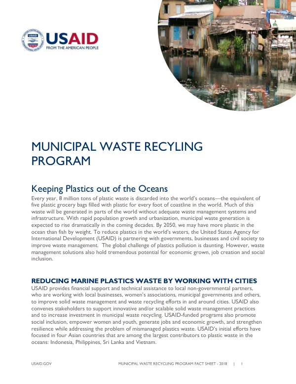 USAID Municipal Waste Recycling Fact Sheet
