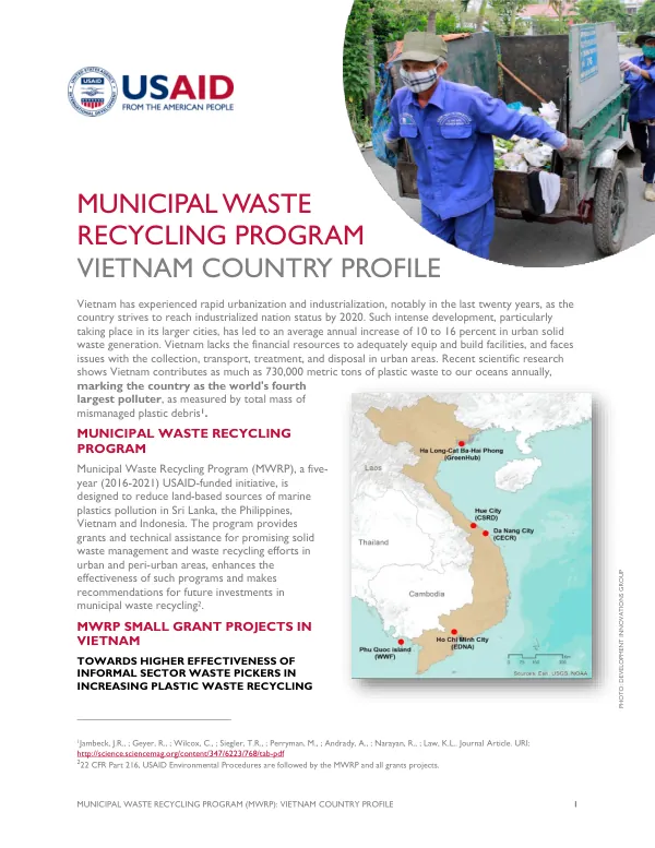 MWRP Vietnam Country Profile: Reducing Marine Plastics Pollution