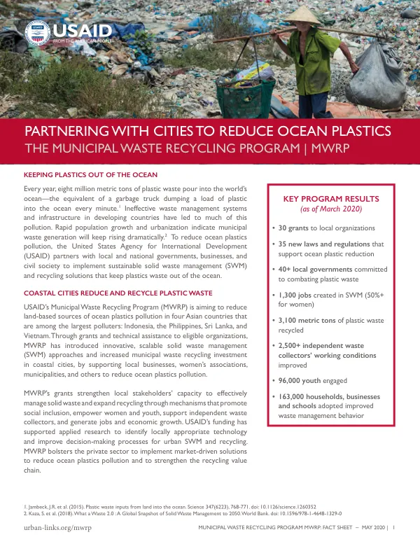 USAID Municipal Waste Recycling Program Fact Sheet