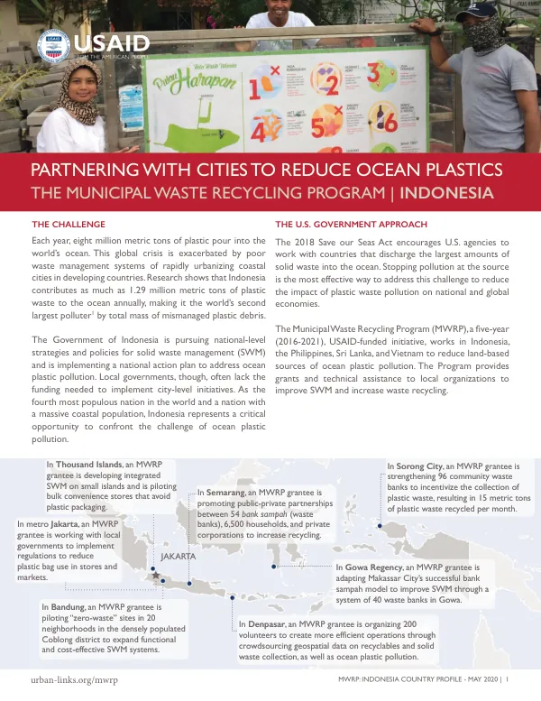USAID MWRP Indonesia Country Profile: Reducing Ocean Plastic Pollution
