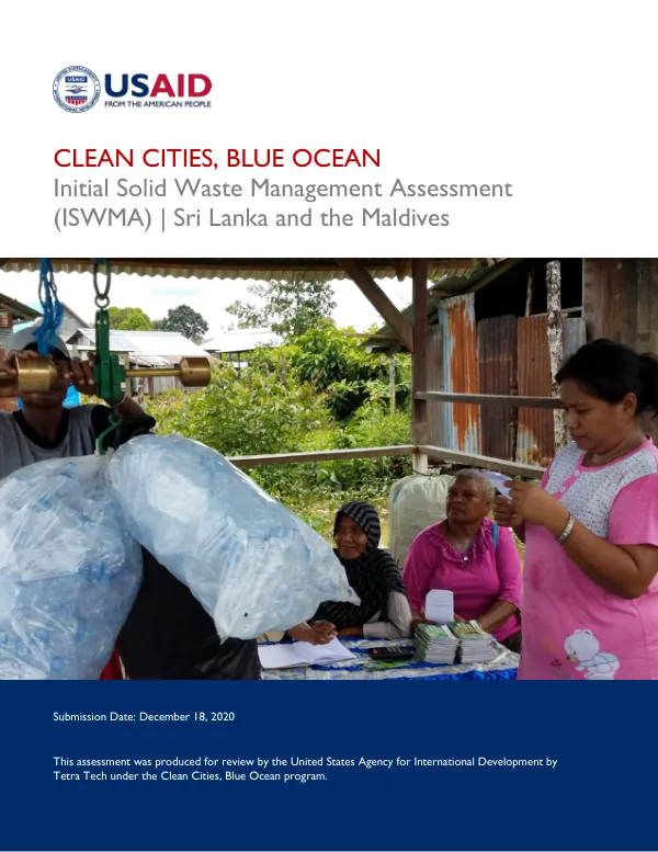 Initial Solid Waste Management Assessment Report for Clean Cities, Blue Ocean Program in Sri Lanka and Maldives