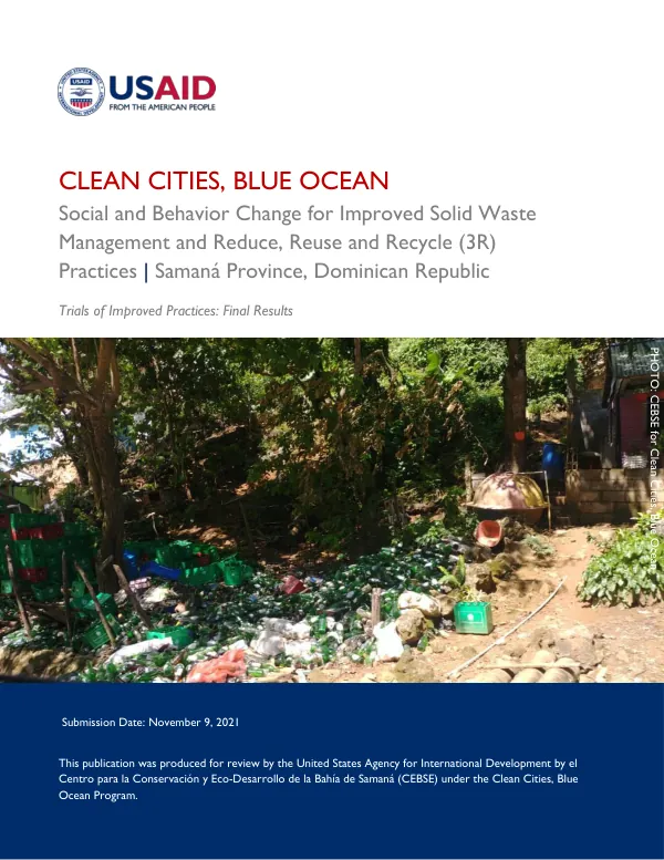 USAID Clean Cities, Blue Ocean: Trials of Improved Practices in Dominican Republic