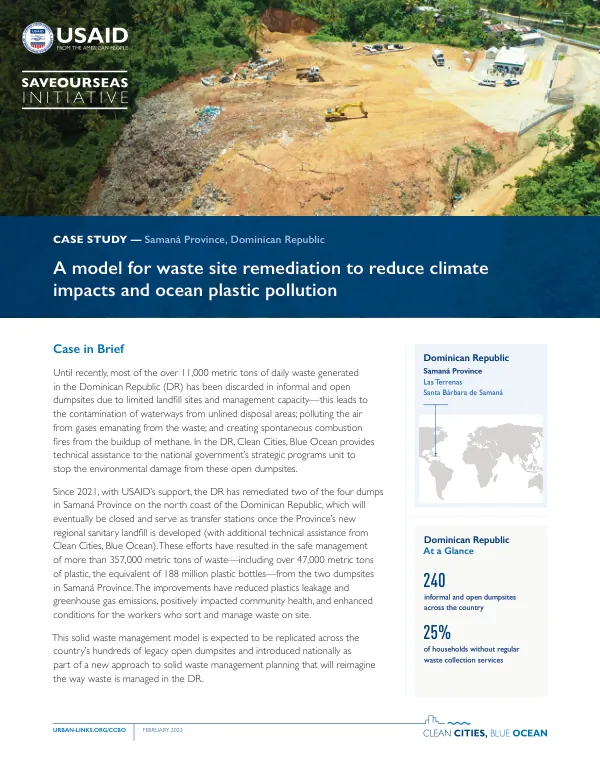 USAID CCBO Remediation Case Study: Dominican Republic Waste Site