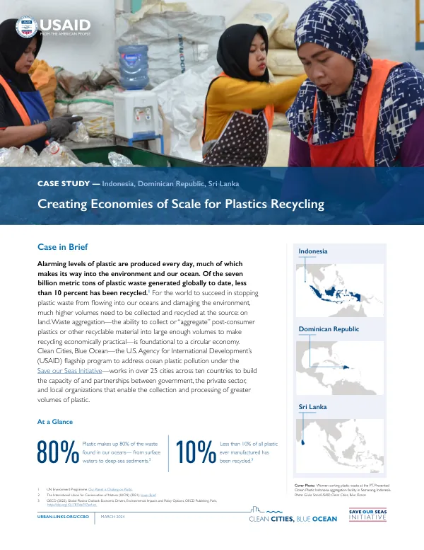 USAID CCBO Case Study: Creating Economies of Scale for Plastics Recycling in Indonesia, Dominican Republic, and Sri Lanka