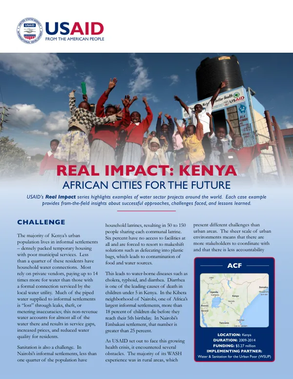 African Cities for the Future: Real Impact Case Example on WASH Services in Kenya
