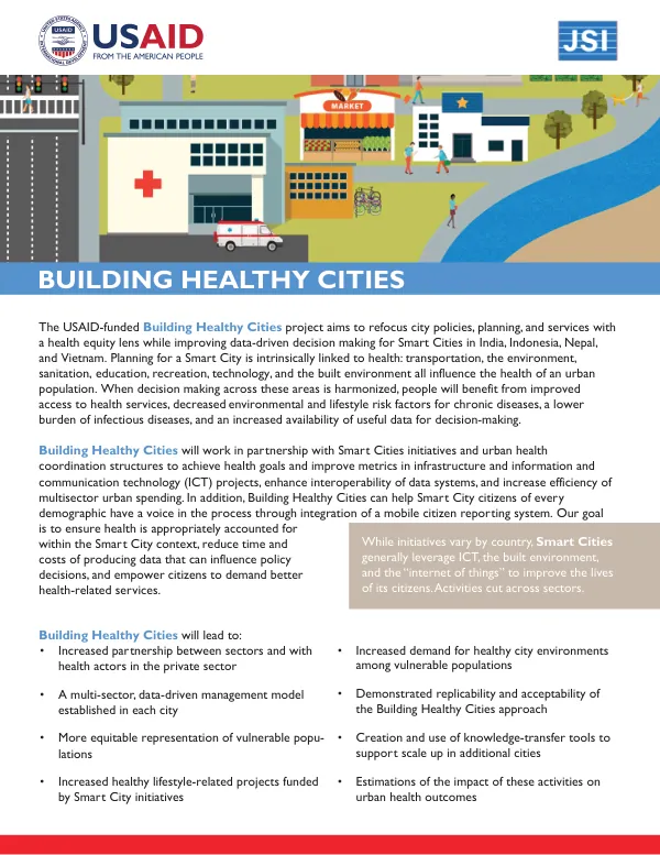 Building Healthy Cities Project: Two-Page Infographic