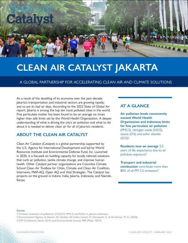 CAC Jakarta Factsheet: Air Pollution and Clean Air Catalyst Project
