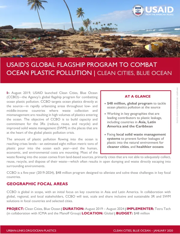 Clean Cities, Blue Ocean (CCBO) Program Fact Sheet