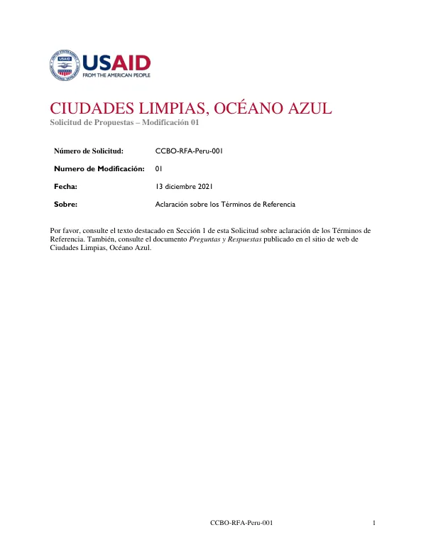 CIUDADES LIMPIAS, OCÉANO AZUL