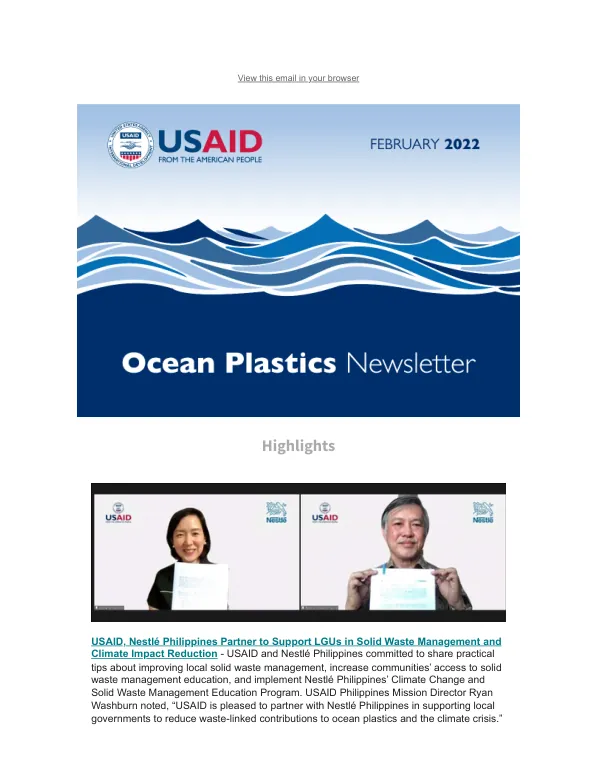 USAID Ocean Plastics Work: Latest News and Initiatives (Feb 2022)