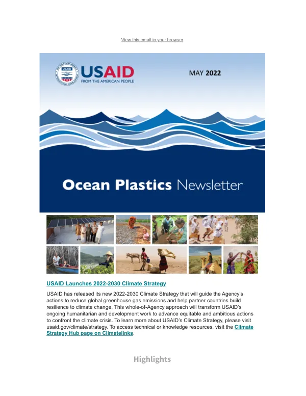 USAID's Ocean Plastics Work: Latest News and Updates