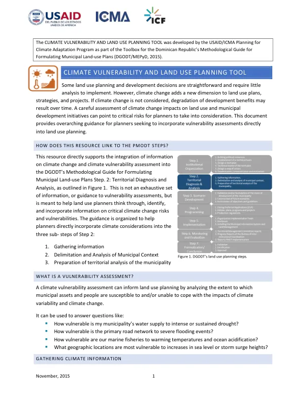 Climate Vulnerability and Land Use Planning Tool