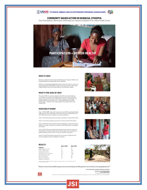 Community-Based Action and Participatory Information Gathering to Improve Urban Health Center Utilization in Hawassa, Ethiopia