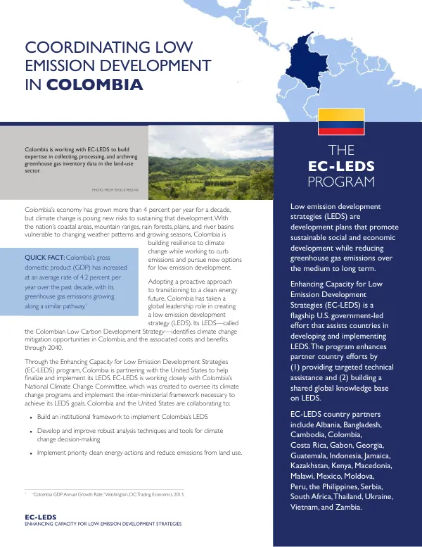 EC-LEDS Colombia: Coordinating Low Emission Development