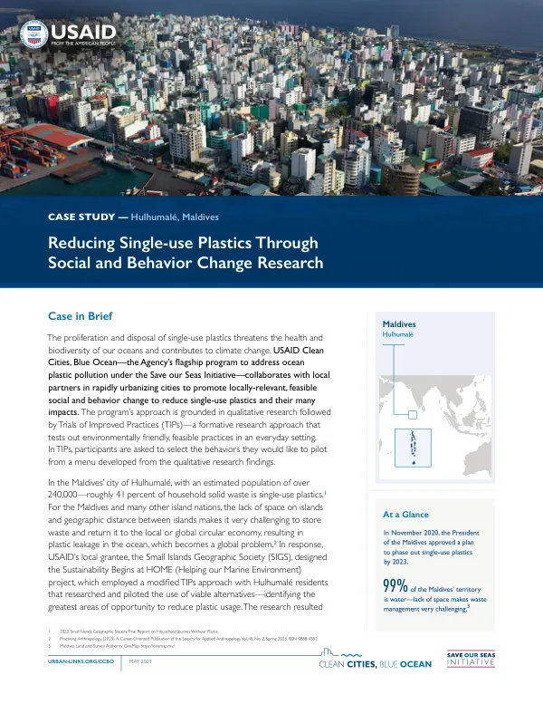 Reducing Single-Use Plastics: A Maldives Case Study on Social and Behavior Change