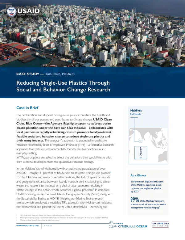 Reducing Single-Use Plastics Through Social Behavior Change Research: A Maldives Case Study