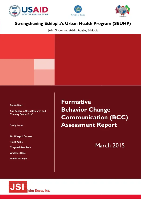 Formative Behavior Change Communication Assessment Report