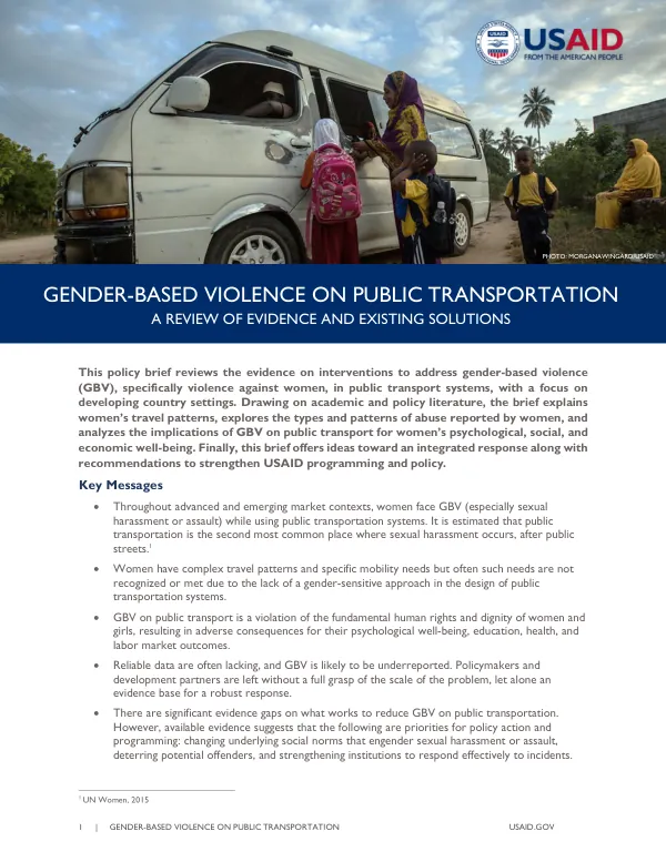 Policy Brief: Gender-Based Violence on Public Transportation