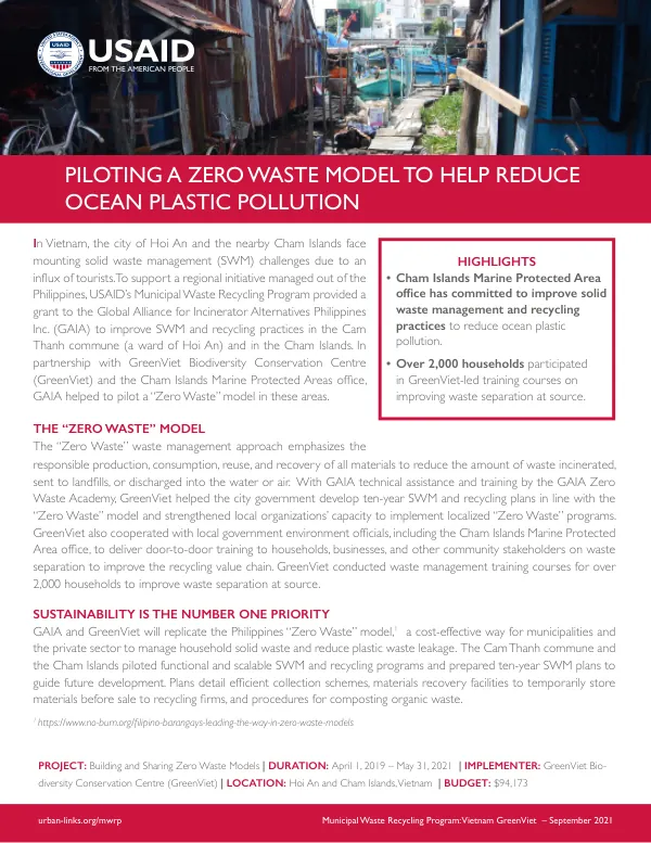 GreenViet Zero Waste Models Project Fact Sheet