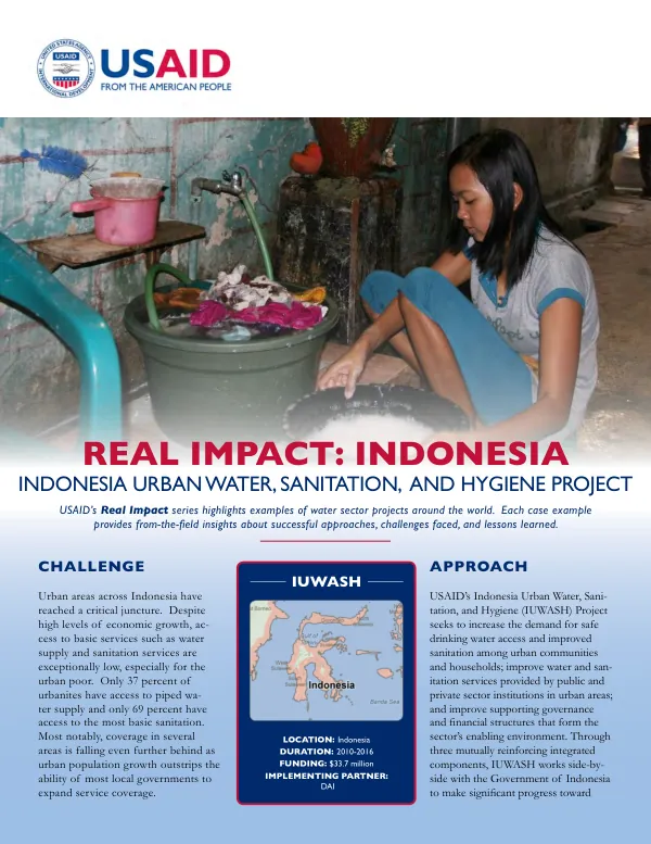 Indonesia Urban Water, Sanitation, and Hygiene (IUWASH) Project: Real Impact Case Example