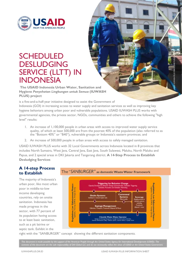IUWASH PLUS Technical Note: Regular Desludging Services in Indonesia