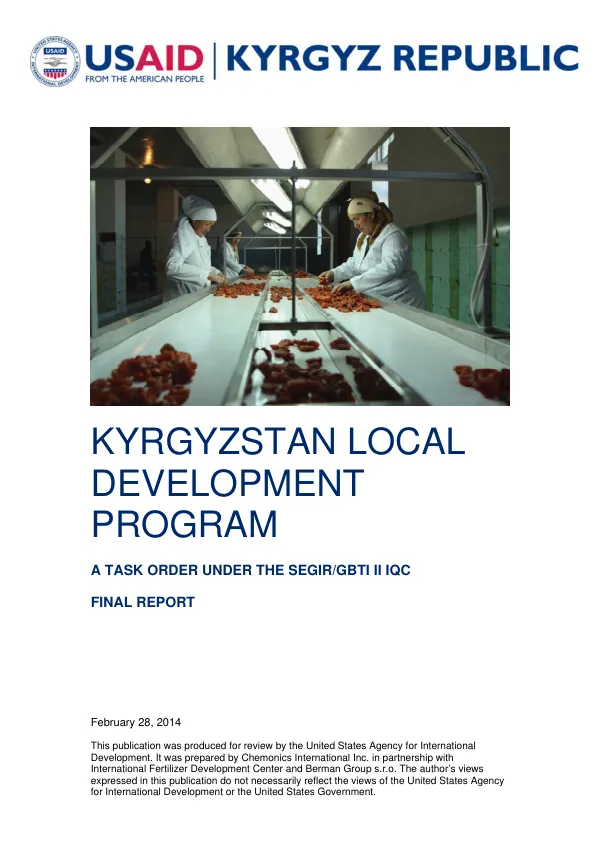 Kyrgyzstan Local Economic Development Program: Final Report