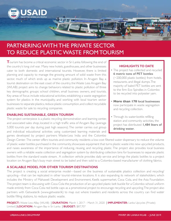 Lanka Upcycles: Waste Less Arugam Bay Fact Sheet