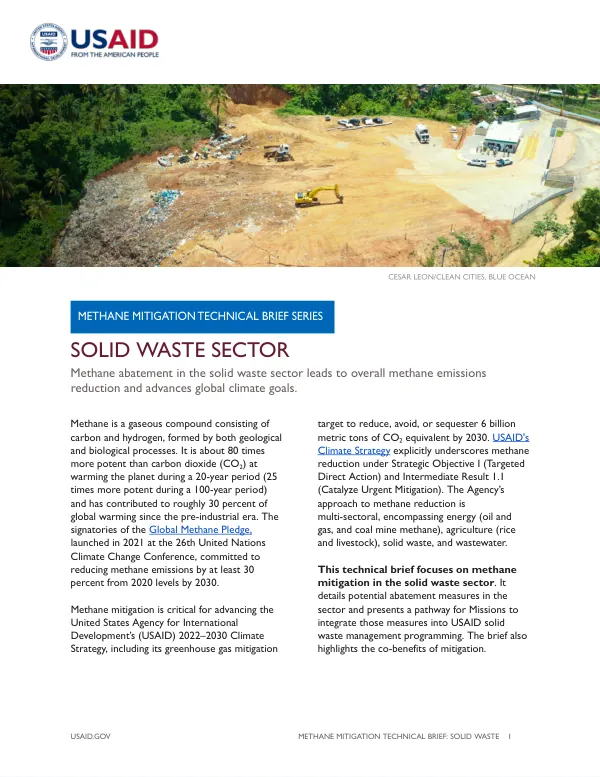 Methane Mitigation Technical Brief: Solid Waste Sector